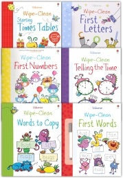 Wipe Clean Learn To Write 6 Books Collection Set With Marker Pen - Usborne