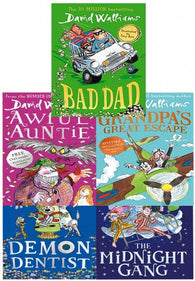 David Walliams Series 2 - 5 Books Collection Set (Midnight Gang, Bad Dad, Grandpas Great Escape, Awful Auntie, Demon Dentist)